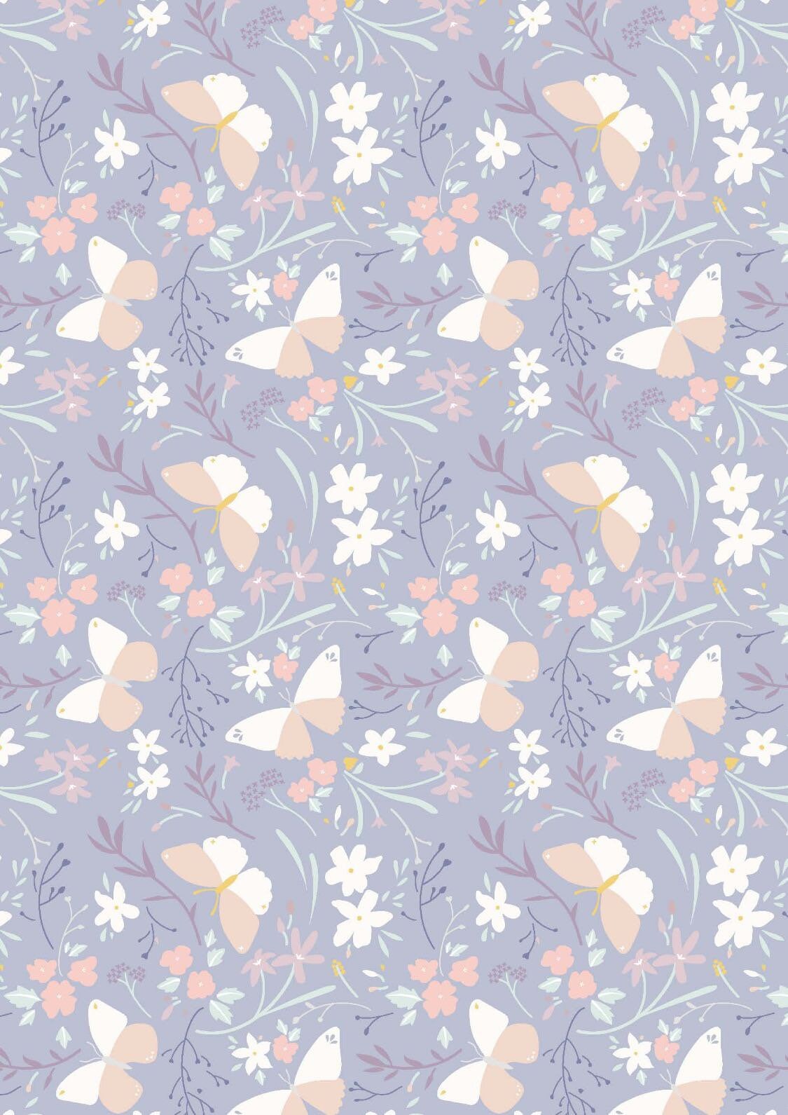 Lewis & Irene Heart of Summer Fabric Collection Butterfly Dance on Lilac Grey Premium 100% Cotton Quilt Shop Quality Fabrics