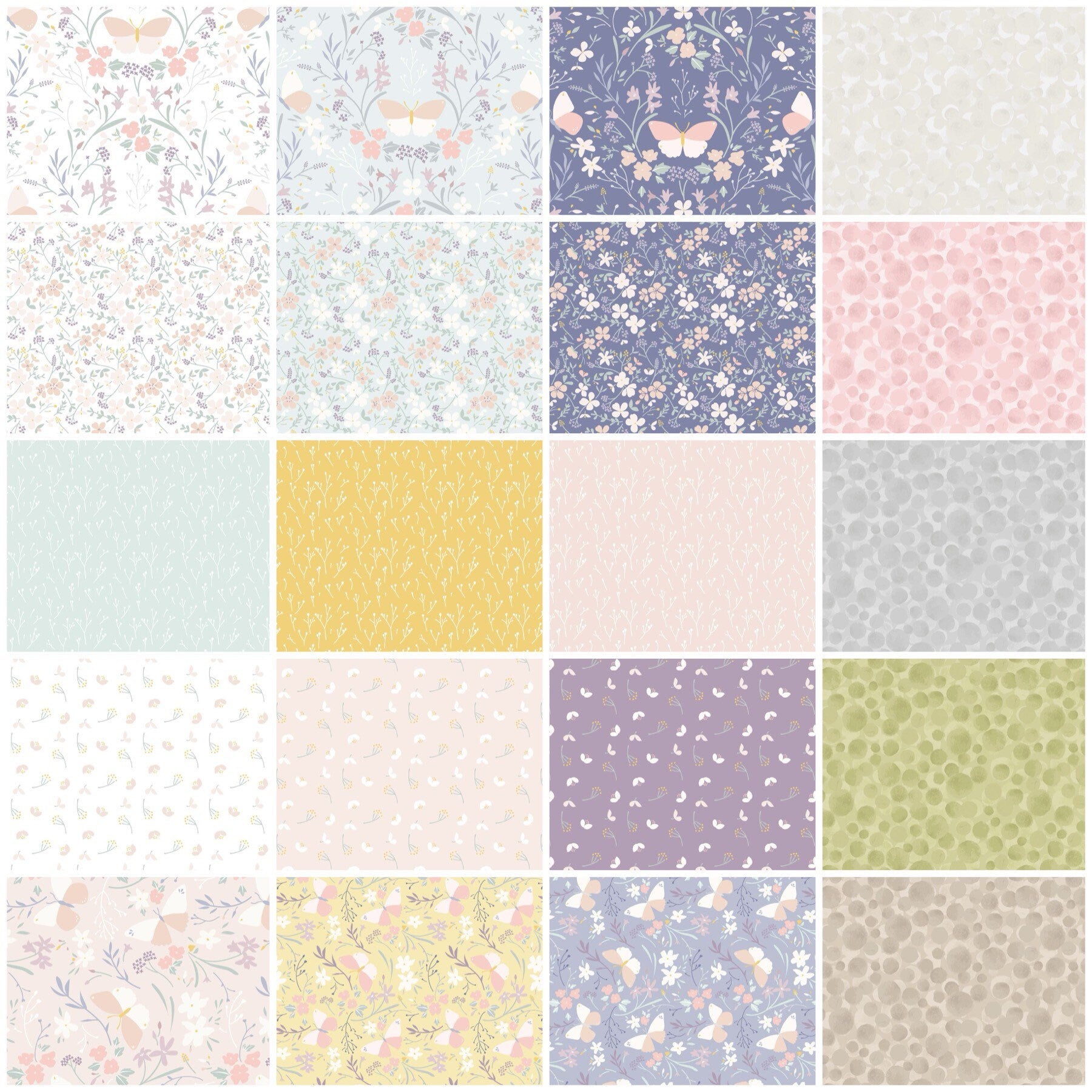 Lewis & Irene Heart of Summer Fabric Collection Scattered Seeds on Dark Duck Egg Blue Premium 100% Cotton Quilt Shop Quality Fabrics