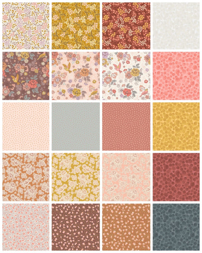 LAST BOLT!! Lewis & Irene Hannah’s Flowers Fabric Collection Songbirds and Flowers on Rose Premium 100% Cotton Quilt Shop Quality Fabrics