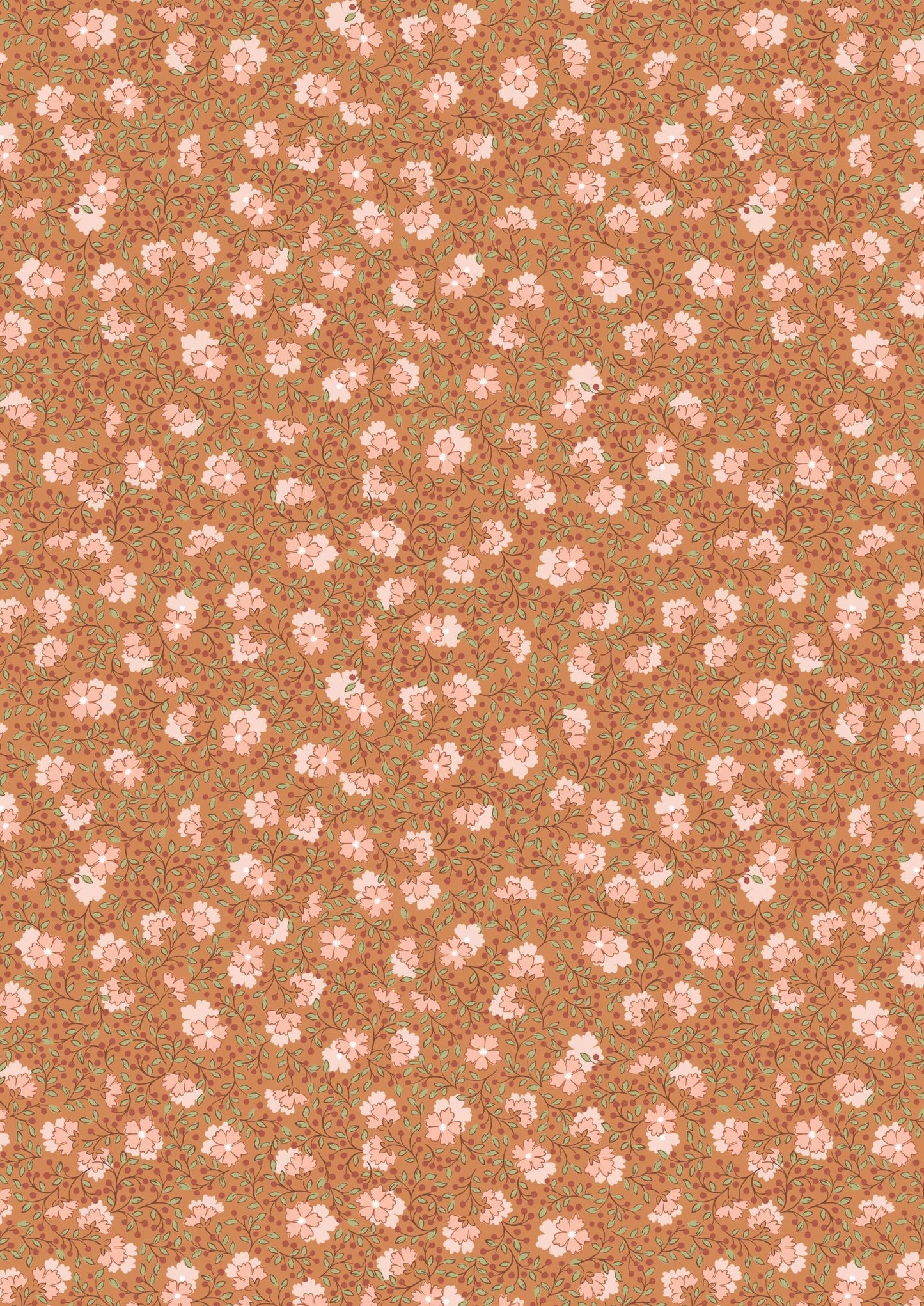 LAST BOLT!! Lewis & Irene Hannah’s Flowers Fabric Collection Ditzy Floral on Peanut Premium 100% Cotton Quilt Shop Quality Fabrics