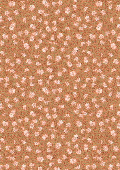 LAST BOLT!! Lewis & Irene Hannah’s Flowers Fabric Collection Ditzy Floral on Peanut Premium 100% Cotton Quilt Shop Quality Fabrics