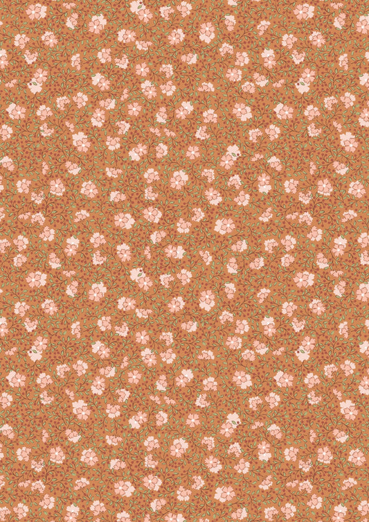 LAST BOLT!! Lewis & Irene Hannah’s Flowers Fabric Collection Ditzy Floral on Peanut Premium 100% Cotton Quilt Shop Quality Fabrics