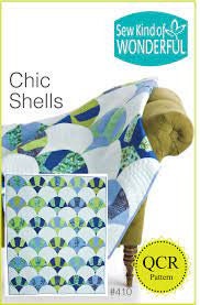 Sew Kind of Wonderful Chic Shells Quilt Pattern Finished Size: 65"x78"