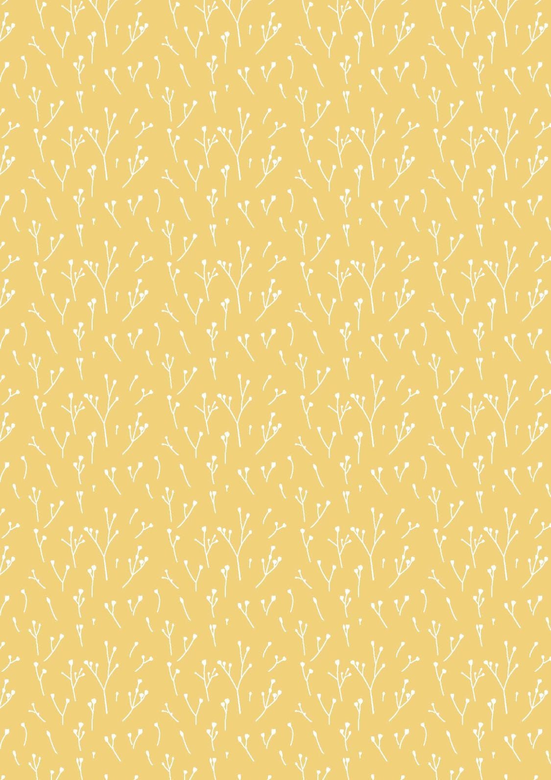 Lewis & Irene Heart of Summer Fabric Collection Scattered Seeds on Mustard Yellow Premium 100% Cotton Quilt Shop Quality Fabrics