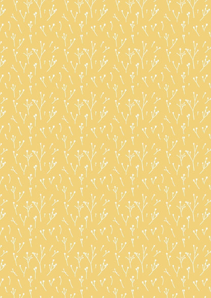 Lewis & Irene Heart of Summer Fabric Collection Scattered Seeds on Mustard Yellow Premium 100% Cotton Quilt Shop Quality Fabrics