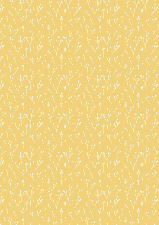 Lewis & Irene Heart of Summer Fabric Collection Scattered Seeds on Mustard Yellow Premium 100% Cotton Quilt Shop Quality Fabrics