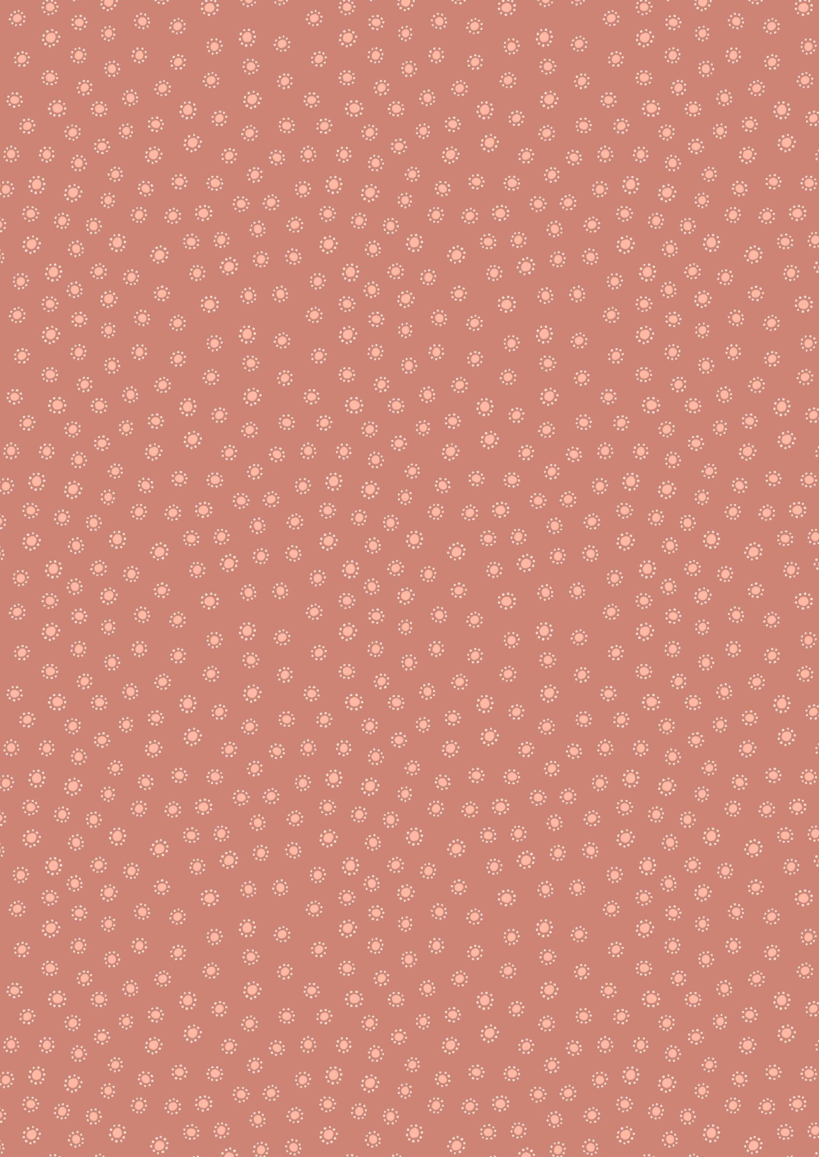 LAST BOLT! Lewis & Irene Hannah’s Flowers Fabric Collection Dotty Dots on Soft Terracotta Premium 100% Cotton Quilt Shop Quality Fabrics