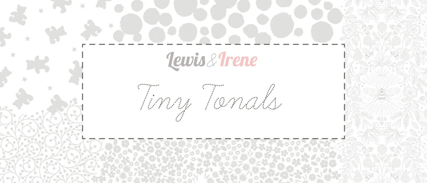 Lewis & Irene Tiny Tonals Fabric Collection Bears Grey on Grey Premium 100% Cotton Quilt Shop Quality Fabrics