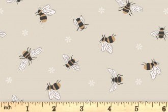 LAST BOLT! Lewis & Irene Queen Bee Fabric Collection Busy Bees on Dark Cream Premium 100% Cotton Quilt Shop Quality Fabrics