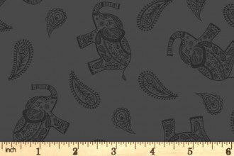 Lewis & Irene Soraya Fabric Collection Elephants on Black Premium 100% Cotton Quilt Shop Quality Fabrics