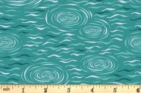 LAST BOLT! Lewis & Irene On The Lake Fabric Collection Lake Ripples on Dark Turquoise Premium 100% Cotton Quilt Shop Quality Fabrics