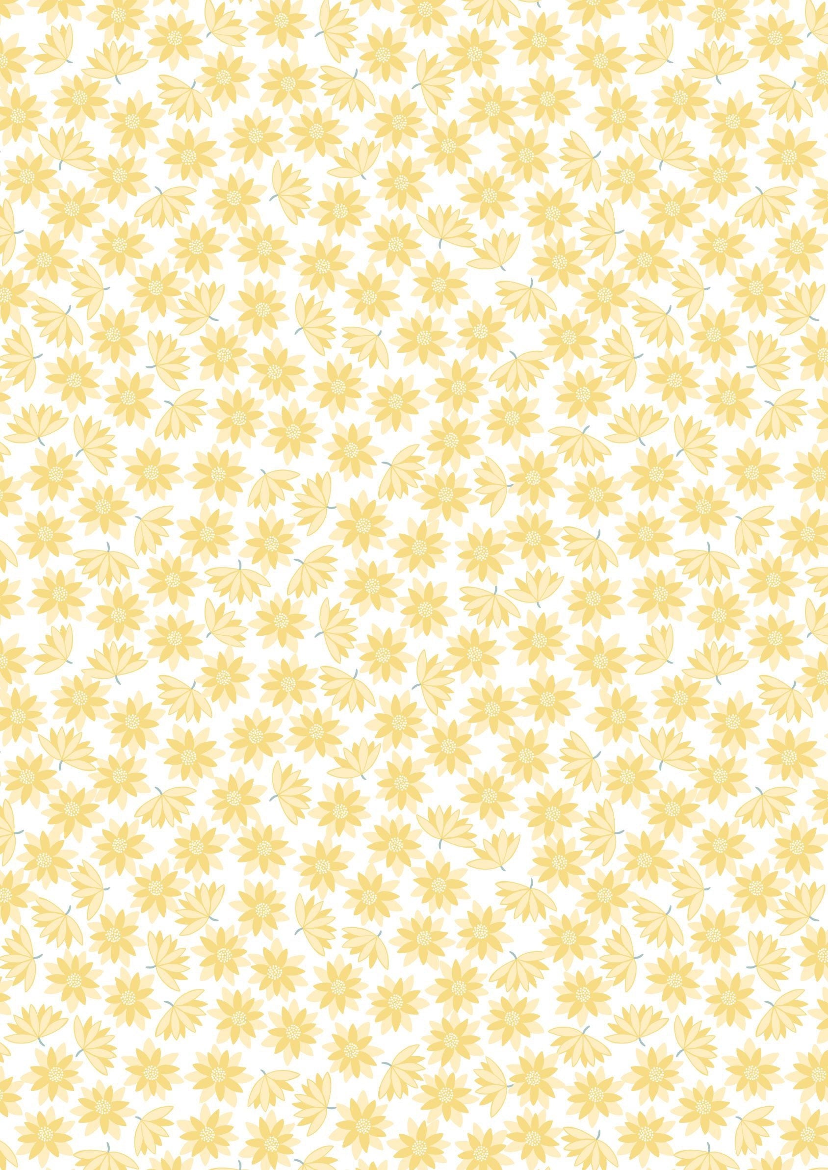 Lewis & Irene On The Lake Fabric Collection Yellow Lillies on Cream Premium 100% Cotton Quilt Shop Quality fabrics