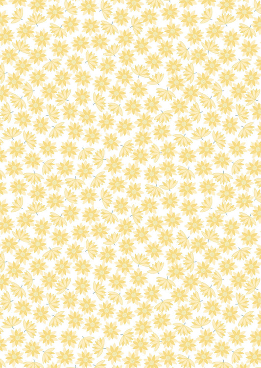 Lewis & Irene On The Lake Fabric Collection Yellow Lillies on Cream Premium 100% Cotton Quilt Shop Quality fabrics