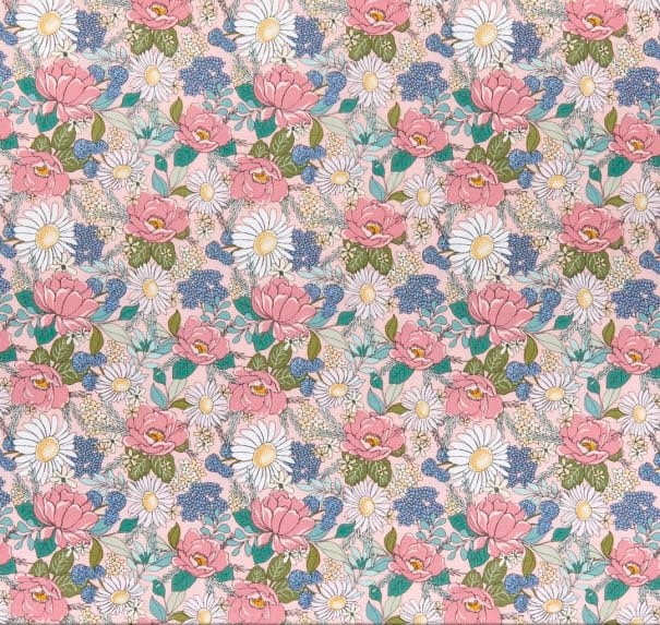 LAST BOLT!! Poppie Cotton Country Roads Fabric Collection Country Roads Floral on Pink Premium 100% Cotton Quilt Shop Quality Fabrics