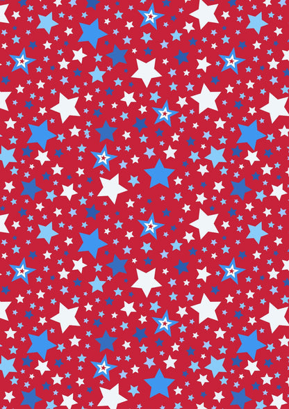 Lewis & Irene Americana Fabric Collection Stars on Red Premium 100% Cotton Quilt Shop Quality Fabrics