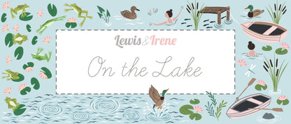 Lewis & Irene On The Lake Fabric Collection A Dip in the Lake on Sunny Day Blue Premium 100% Cotton Quilt Shop Quality Fabrics