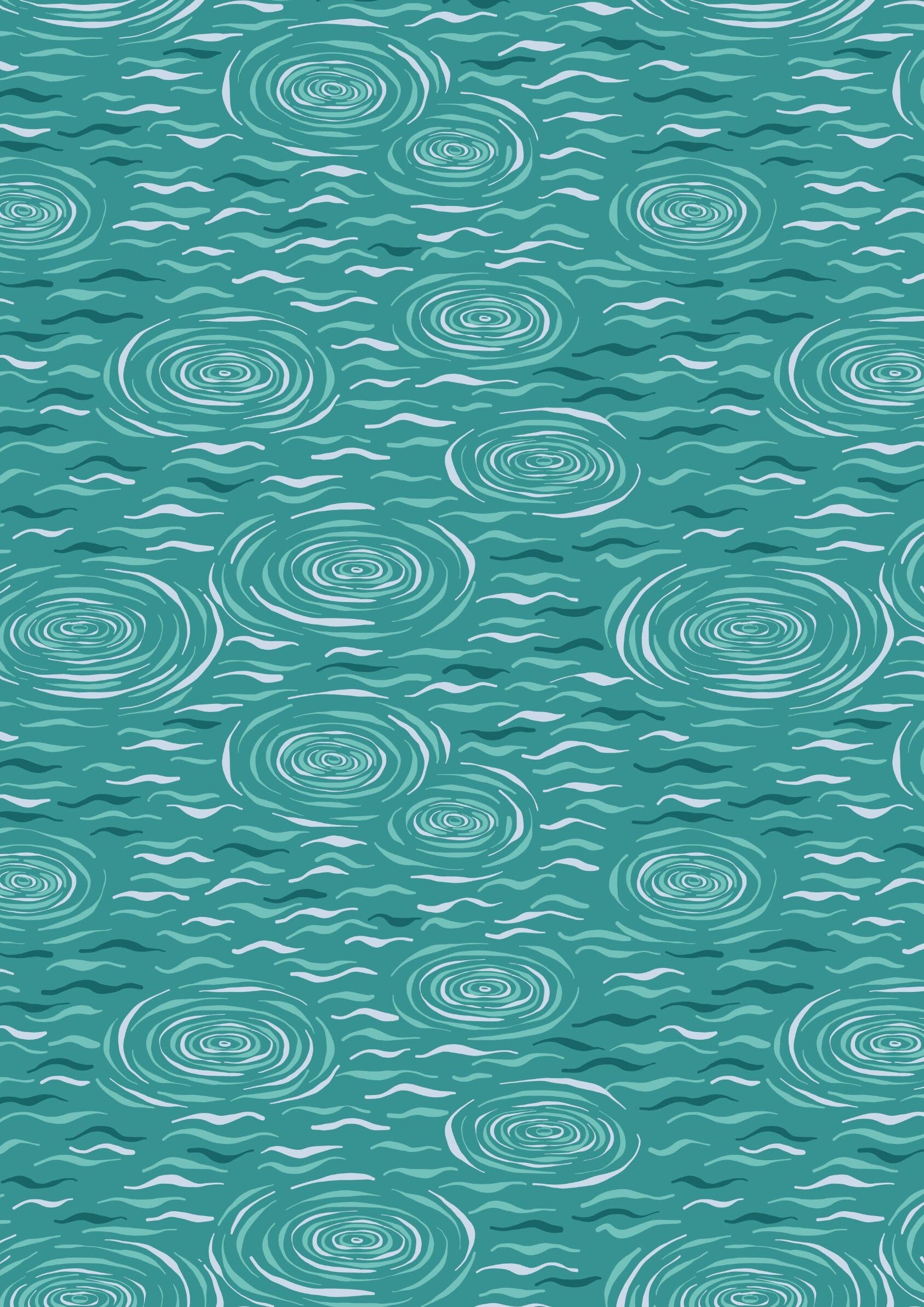 LAST BOLT! Lewis & Irene On The Lake Fabric Collection Lake Ripples on Dark Turquoise Premium 100% Cotton Quilt Shop Quality Fabrics