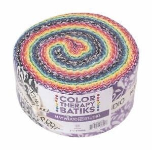 LAST RESTOCK! Maywood Studio Color Therapy Batiks Jellyroll (40-2.5” Strips Per Roll) QSQ 100% Cotton