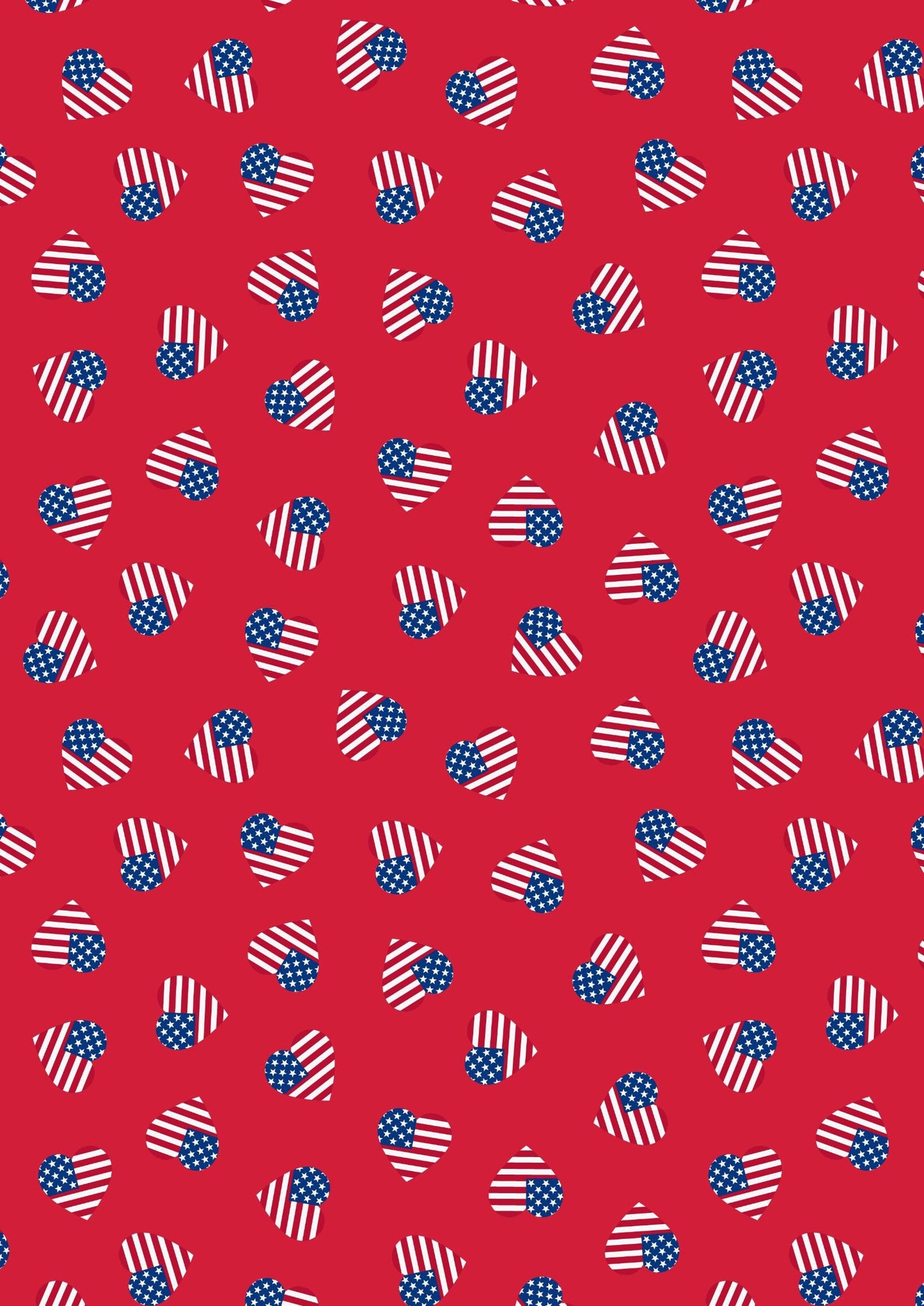 Lewis & Irene Americana Fabric Collection American Hearts on Red Premium 100% Cotton Quilt Shop Quality Fabrics