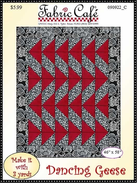 Fabric Cafe Dancing Geese Quilt Pattern (uses only 3YDS of fabric) Finished Size 46”x58”