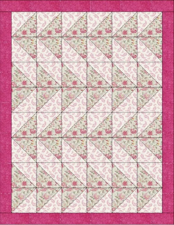 Fabric Cafe Dancing Geese Quilt Pattern (uses only 3YDS of fabric) Finished Size 46”x58”