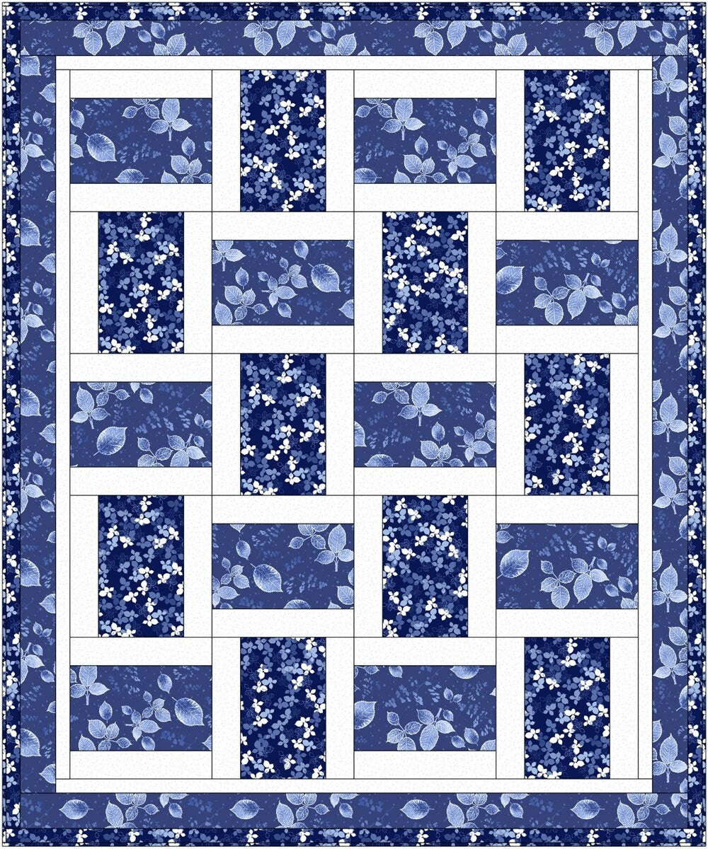 Fabric Cafe Brick Street Quilt Pattern (uses only 3YDS of fabric) Finished Size 49”x59”