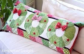 RETIRED!! Kimberbell Deck The Halls Bench Pillow Collection (Optional Machine Embroidery CD or Sewing Version)