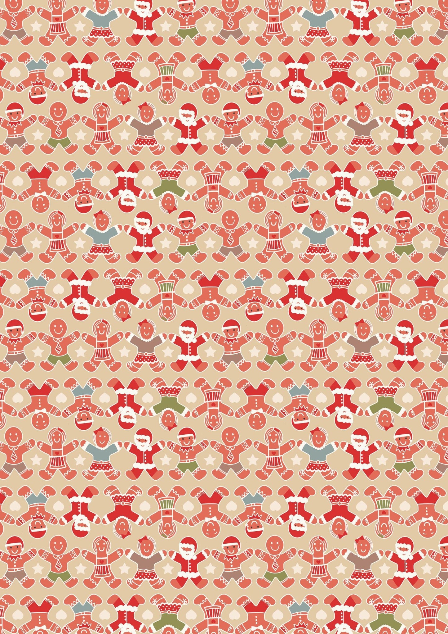 LAST BOLT!! Lewis & Irene Gingerbread Season Fabric Collection Gingerbread People on Butterscotch Premium 100% Cotton Fabrics