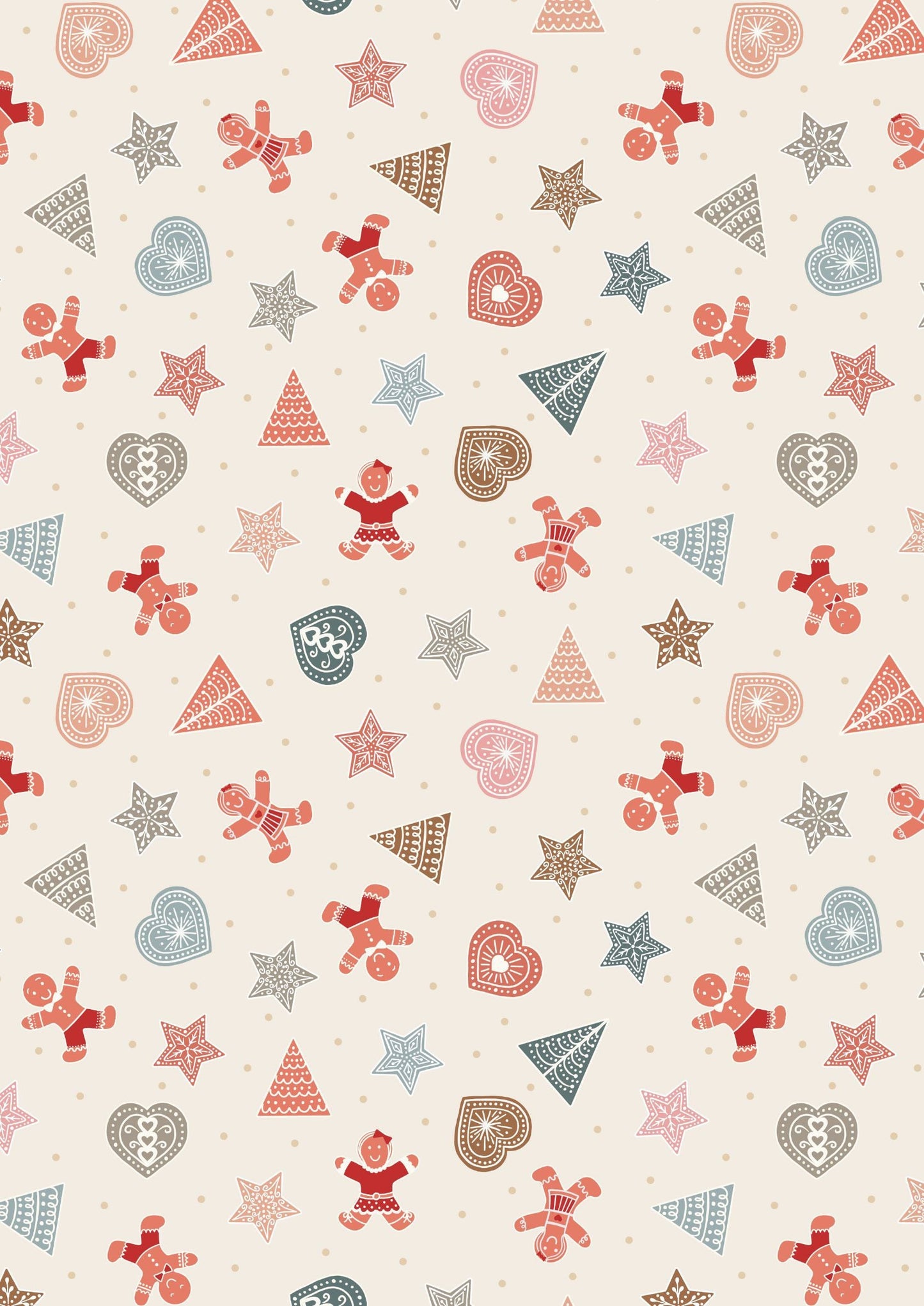 LAST BOLT!! Lewis & Irene Gingerbread Season Fabric Collection Gingerbread Shapes on Cream Premium 100% Cotton Quilt Shop Quality Fabrics