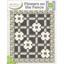 LavenderLime Flowers on the Fence Quilt Pattern Finished Size: 60.5"x72.5"