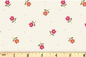 LAST BOLT! Lewis & Irene Hibiscus Hummingbird Fabric Collection Little Flowers on Cream Premium 100% Cotton Quilt Shop Quality Fabrics