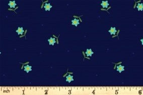 LAST BOLT! Lewis & Irene Hibiscus Hummingbird Fabric Collection Little Flowers on Dark Navy Premium 100% Cotton Quilt Shop Quality Fabrics