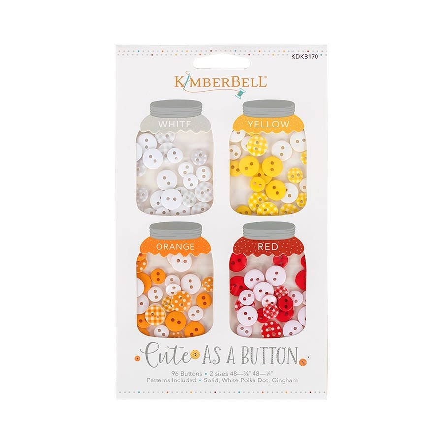 RETIRED!! Kimberbell Cute as a Button Buttons (White, Yellow, Orange, Red)