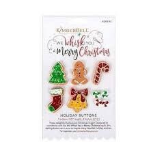 RETIRED!! Kimberbell Kimberbellishments We Whisk You a Merry Christmas Buttons Set