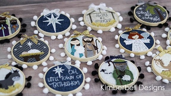 Kimberbell Happy Hoops Decor Volume II: Christmas Nativity Ornaments Machine Embroidery CD (optional accessory bundles available)