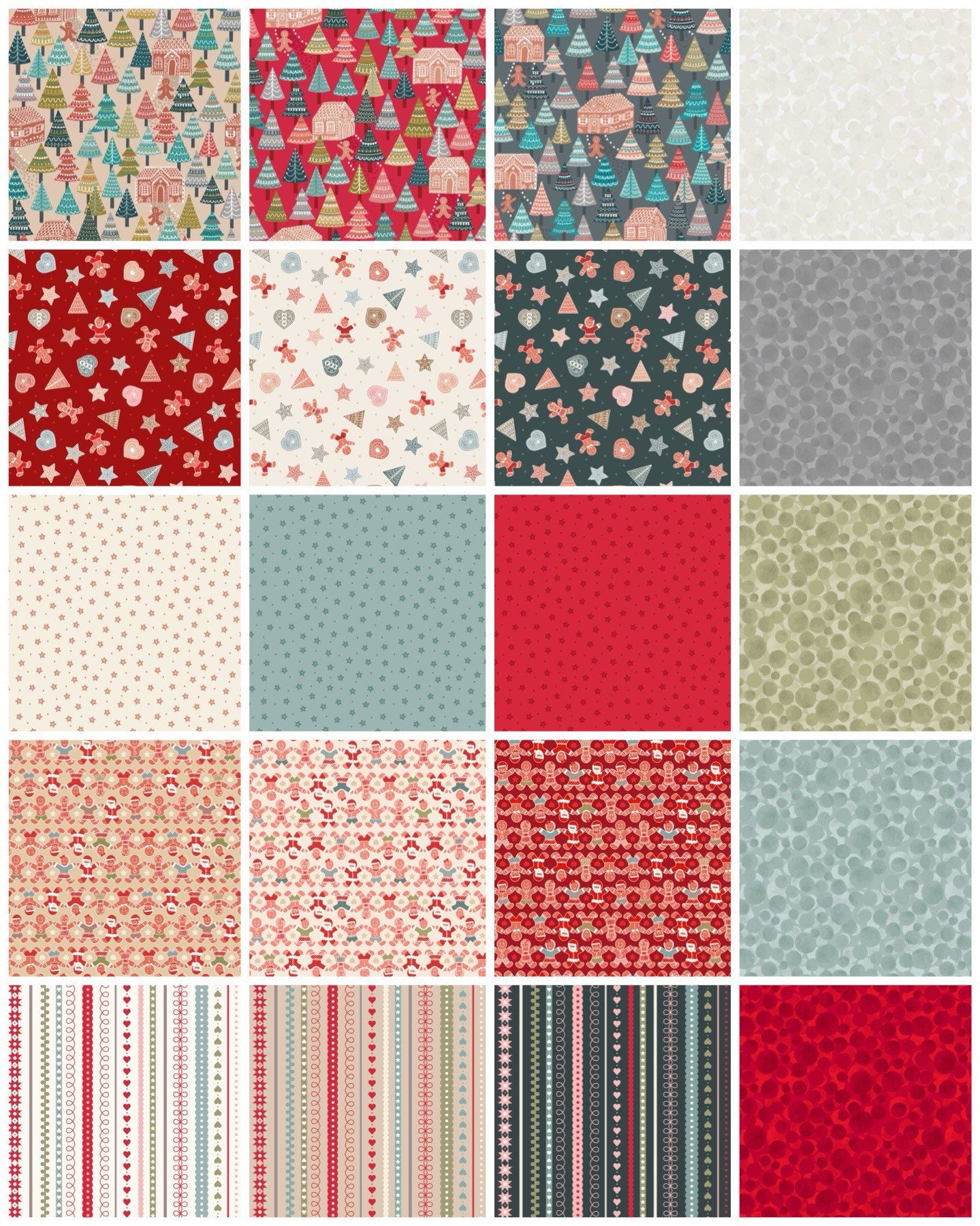 LAST RESTOCK!! Lewis & Irene Gingerbread Season Fabric Collection 20 Piece Fat Quarter Bundle (No Repeats) Premium 100% Cotton Fabric