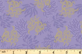 Lewis & Irene Moontide Fabric Collection Metallic Gold Octopus on Purple Premium 100% Cotton Quilt Shop Quality Fabrics