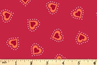 LAST BOLT! Lewis & Irene Little Matryoshka Fabric Collection Hearts on Red Premium 100% Cotton Quilt Shop Quality Fabrics