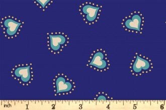 Lewis & Irene Little Matryoshka Fabric Collection Hearts on Blue Premium 100% Cotton Quilt Shop Quality Fabrics