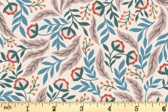 Lewis & Irene Wintertide Fabric Collection Metallic Copper Arts and Crafts on Cream Premium 100% Cotton Quilt Shop Quality Fabrics