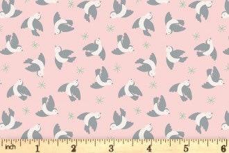 RETIRED! Lewis & Irene Oh Darling! Fabric Collection Flying Bluebirds on Rose Premium 100% Cotton Quilt Shop Quality Fabrics