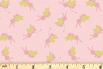 RETIRED! Lewis & Irene Small Things Mystical and Magical Fabric Collection Gold Metallic Fairies on Pink Premium 100% Cotton Fabrics