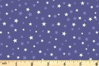 LAST BOLT! Glowing Fabrics Lewis & Irene Haunted House Fabric Collection Glowing Stars on Spooky Blue Premium 100% Cotton Fabrics