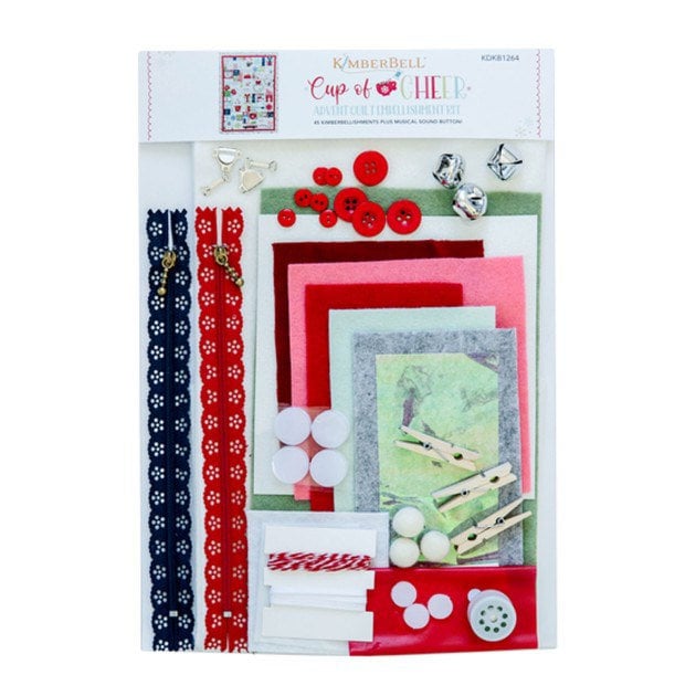 Kimberbell Cup of Cheer Advent Quilt Collection (Options: Machine Embroidery CD, Embellishment Kit, Fabric Kit, Thread Set)