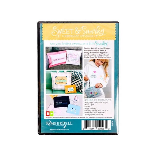 RETIRED!! Kimberbell Sweet & Snarky: Kimberblank Appliques Machine Embroidery CD