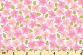 LAST BOLT! Lewis & Irene Hibiscus Hummingbird Fabric Collection Hibiscus on Cream Premium 100% Cotton Quilt Shop Quality Fabrics