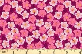 LAST BOLT! Lewis & Irene Hibiscus Hummingbird Fabric Collection Hibiscus on Dark Pink Premium 100% Cotton Quilt Shop Quality Fabrics