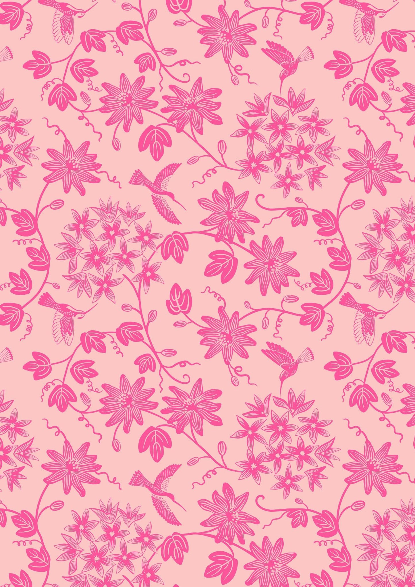 LAST BOLT! Lewis & Irene Hibiscus Hummingbird Fabric Collection Mono Hummingbirds on Pink Premium 100% Cotton Quilt Shop Quality Fabrics