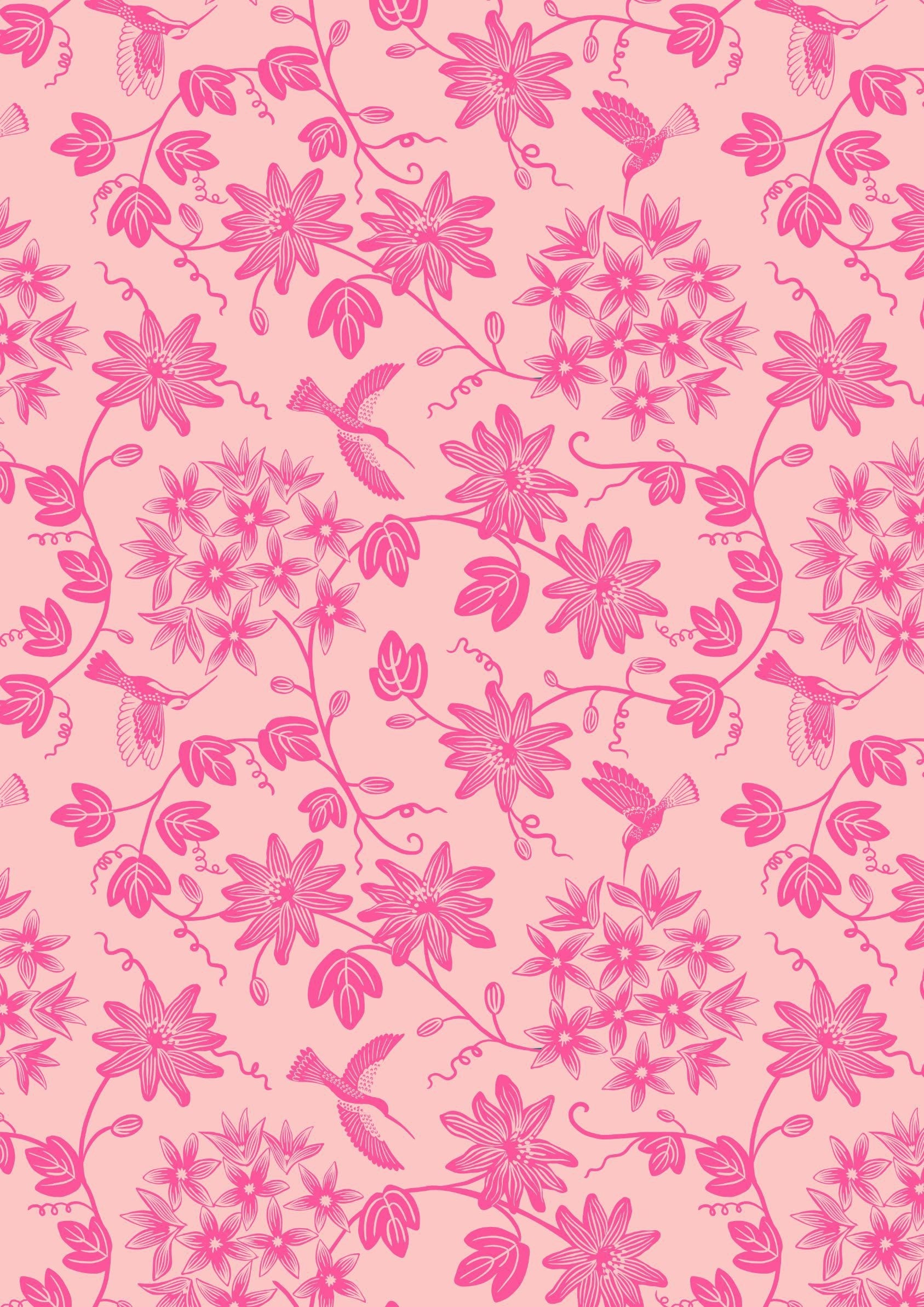 LAST BOLT! Lewis & Irene Hibiscus Hummingbird Fabric Collection Mono Hummingbirds on Pink Premium 100% Cotton Quilt Shop Quality Fabrics