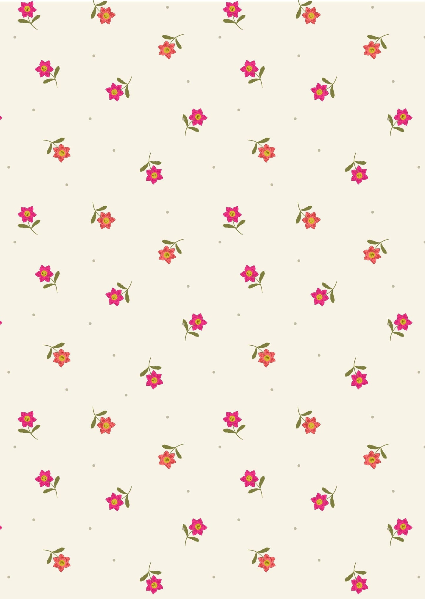 LAST BOLT! Lewis & Irene Hibiscus Hummingbird Fabric Collection Little Flowers on Cream Premium 100% Cotton Quilt Shop Quality Fabrics